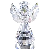 HDCRYSTALGIFTS Kristallengel, Weihnachtsdekoration, Glasornamente, Kunst, Sammlerstück, Geschenke (transparent)