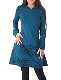 PUREWONDER Kleid aus Baumwolle mit Zipfelkapuze Elfenkleid dr186 Blau S