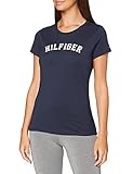 Tommy Hilfiger Damen SS Tee Print Schlafanzugoberteil, Blau (Navy Blazer 416), M