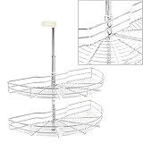 vidaXL Küchen Drahtkorb 2-stufig Schrankauszug Küchenauszug Unterschrankauszug Küchenunterschrank für Unterschränke Silbern 180 Grad 75x38x80