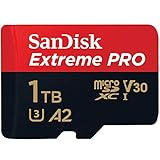 SanDisk Extreme Pro 1TB microSDXC Memory Card + SD Adapter with A2 App Performance + Rescue Pro Deluxe 170MB/s Class 10, UHS-I, U3, V30