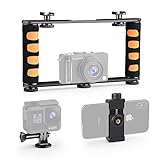 Zeadio Metal Smartphone Video Rig, Vlogging Filmmaking Recording Case, Griff stabilisator für iPhone Samsung, alle Smartphones, Action-Kamera, Kompaktk