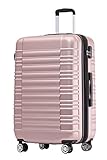 BEIBYE Zwillingsrollen Reisekoffer Koffer Trolleys Hartschale M-L-XL-Set (Rosa Gold, M)
