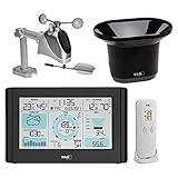 TFA Dostmann Weather Pro Funk Wetterstation, 35.1161.01, mit Windmesser, Regenmesser, Außensensor, Wettervorhersage mit Symbolen, Innen- und Außentemperatur, digital, schw