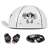 MDCGSTFD Retro Halb offener Motorradhelm Jethelme Halbhelm Baseball Cap Brain-Cap Herren Damen DOT/ECE-Zugelassen Bike Cruiser Chopper Moped Scooter Halber Helm(Color:G,Size:L=59-60CM)