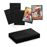 Oladwolf Karten hüllen Card Sleeves Toploaders, 300 Sammelkarten hüllen Standard Schwarz Kartenhüllen passend für verschiedene Gamecards, Schutzhüllen Sleeves Soft Sleeves Schwarz Klar 66*91
