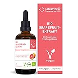 LifeWize® Bio Grapefruitkernextrakt hochdosiert mit 1200mg /100ml - Vegan, Biozertifiziert & ohne unerwünschte Z