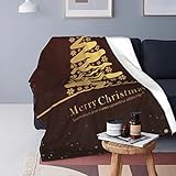 Schöne Sherpa-Überwurfdecke mit weihnachtlichem Motiv, weich, flauschig, Blumen, flauschig, für Damen und Kinder, Weihnachtsbaum-Plüschdeck