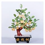 künstlichen Topfpflanzen Natürliche Topas Bäume Edelstein Kristall Bonsai Glück Geldbaum Für Glück Reichtum und Wohlstand-Home Büro Dekor spirituelles Geschenk (18 BGOT) Künstlicher B