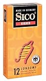 SICO Ribbed Kondome - mit feinen Rillen für Gefühlssteigerung der Frau -Naturkautschuklatex - einzeln verpackt in einer Schachtel - 12er - Made in Germany