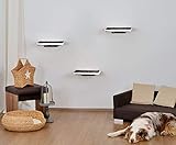 animal-design Katzen Kletterwand 3-teilig Wall Katzenmöbel platzsparende stabile Katzentreppe für die Wand aus Plüsch, Farbe:g
