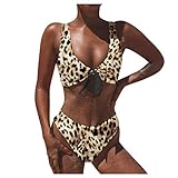 SUMMERA Damen Bikini Push Up Badeanzug FüR Damen GroßE GrößEn Bikini Mit Hotpants Damen Bikini Damen Set Neckholder Bikini Damen High Waist GroßE GrößEn Damen Bikini High Waist (Gelb,S)