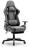 IntimaTe WM Heart Gaming Stuhl, Racing Gamer Stuhl Bürostuhl Stoff, Ergonomischer Computerstuhl, Drehstuhl mit Hoher Rückenlehne (Gray C)