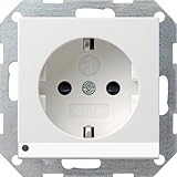 Gira 117027 Schuko-Steckdose reinweiss seidenm.LED-Beleucht.Sys.55