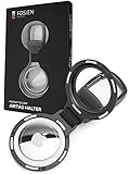 FOSIEN® airtags schlüsselanhänger mit bombenfestem Halt airtag anhänger mit Karabiner - diskretes Aluminium Design (Black)