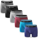 Fullluwaa Boxershorts Herren, 6er Pack Unterhosen Männer Retroshorts Boxer Baumwolle Men Unterwäsche Geeignet für Sport Täglich Outdoor 6 Pack, Mehrfarbig, L