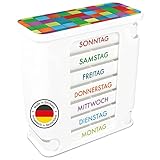 Kerpers® Pillendose 7 Tage mit je 4 Fächer - Hergestellt in Deutschland - Tablettenbox, Pillenturm, Pillen, Wochendispenser, Medikamentenbox zur Aufbewahrung von Tab