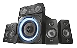 Trust Gaming GXT 658 Tytan 5.1 Surround-Sound-Lautsprechersystem, PC-Lautsprecher mit Subwoofer, UK-Stecker, LED beleuchtet, 180 W, schwarz/b