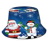 TONKSHA Faltbare Eimer-Hüte,Schneemann Weihnachtsmann Surfen Trunks Surf,Unisex Fischerhut UV-Schutz Sonnenstrandmütze,Sommer Reise Sonnenhüte für Männer Frauen T