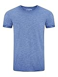 riverso Herren Basic T-Shirt RIVMatteo Rundhals Tee Regular Fit Kurzarm Einfarbig 100% Baumwolle Blau S, Größe:S, Farbe:Middle Blue (19300)