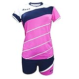 Zeus Kit Lybra Donna Damen Volleyball Trikot Hose Shirt Indoor Handball Training Ausbildung Fuchsie-Blau-Weiss (XXS)