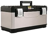 Stanley FatMax Werkzeugkoffer / Werkzeugbox (20', 50x29x30cm, Trage mit Bi-Material Griff, robuste Box aus Metall-Kunststoff mit rostfreien Schließen, Koffer mit Aussparung) 1-95-615