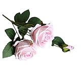 JSJJARD Künstliche Blumen DIY Blumen Anordnung Zubehör Flanell Perle Rose Künstliche Blume Home Decoration Hochzeitsstrauß (Color : Pink)