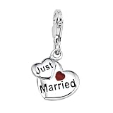 s.Oliver Damen Anhänger Charm 925 Sterlingsilber Herz Just Married 396189