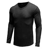 KXZD Herren Henley Shirts Langarmshirt Casual T Shirt Slim Fit Knöpfe Basic T-Shirts Männer Basic Langarm Lässige T-Shirt Rundhals mit Knöpfen Dünne Basic Busines Regular Fit Einfarbige T S