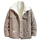Jacke Herren Übergangsjacke - Winterjacke Herren Winter Einfarbig Jeansjacke Flanelljacke Gefüttert Bomberjacke Holzfällerjacke Holzfällerhemd Kragen Teddyfutter Thermojacke Outdoor Fleecejack