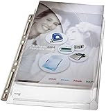 Leitz Maxi Prospekthüllen-Set Stabil, 3 Stück, A4 Format mit metallverstärktem Lochrand, Ausdehnbar, Kapazität für 200 Blatt, 0,17 mm PVC-Weichfolie, 47553003