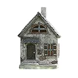 WOTEG Miniatur Gartenhaus Statuen, Robuste Witterungsbeständige Harz Puppenhaus Outdoor Classic Cottage Skulptur DIY Ornamente Zubehör für Patio, Mikro Landschaft, Hof Bonsai Decals Dek