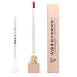 Lantelme Wein Thermometer Vinometer Set Weinthermometer Holz Alkoholgehalt Anzeiger Glas 6416