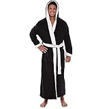 Bademantel Herren Baumwolle Frottee Flauschig Mit Kapuze Lang Hausmantel Frotteemantel Morgenmantel Robe Negligee Saunakilt Sauna Sarong Morgenrock Pyjama Kimono Nachtwäsche Bathrobe S