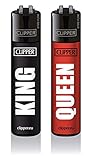 Dhobia King & Queen Clipper Feuerzeuge Partner Geschenke Jahrestag Geschenk His Queen Her King