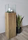 DARO DEKO Holz Windlicht-Säule 26 x 102cm Natur b