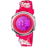 Kinder Uhr, Armbanduhr für Kinder Jungen und Mädchen, Kinder Armbanduhr 3D Cartoon Wasserdicht 7 Farben Lichter Kleinkind Handgelenk Dig