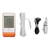Temperatur-Feuchtigkeits-Rekorder, tragbarer digitaler Hand-Temperatur-Luftfeuchtigkeits-Datenlogger mit großem LCD-Bildschirm, 16000 Punkte, für Kühlk