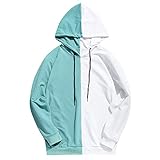 Dasongff Hoodie Herren Hoody Männer Mit Kapuze Schwarz und Weiß Patchwo Kapuzenpullover Teenager Junge Lange ärmel Kuschelig Hoody Streetwear Oberteil Langarm Jogginganzug Slim F