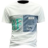 Shirt Herren Sommer Hip Hop Style Rundhals Kurzarm Herren T-Shirt Sport Spleißen Farbkontrast Brief Druck Herren Streetwear Trend Coole Herren Freizeitshirt A-White1 XL