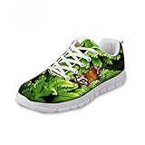 AXGM Herren Laufschuhe Turnschuhe Straßenlaufschuhe Schuhe Grüne Pflanze Blatt Tigeraugen Tier Druck Mode Sportschuhe Fitness Atmungsaktiv Sneakers C002 EU 44