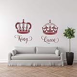 Wall stickers king and queen, your queen, your king, master, vinyl, home decor, bedroom, romance, wallpaper mural -103.5x63