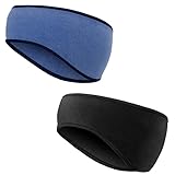 Kapsuen Sport Stirnband Winter für Damen und Herren - 2 Stück Ohrenwärmer Stirnbänder Dehnbar Sport Ohrenschützer Elastisch Thermal Headband für Laufen, Joggen, Fahrrad und Motorrad F