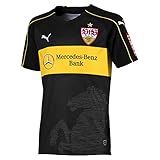 PUMA Kinder VfB Stuttgart 3rd Replica Shirt Jr w.Sponsor Trikot, Black-Dandelion, 152