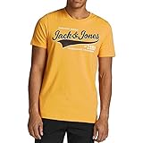 JACK & JONES Herren JJELOGO Tee SS O-Neck 2 COL AW21 SN T-Shirt, Golden Orange/Fit:Slim, XL