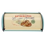 Cabilock Metall Brotkasten Brotbox mit Deckel Retro Brotkiste Brotkorb Brotbehälter Brot Aufbewahrungsbox für Zuhause Küche R