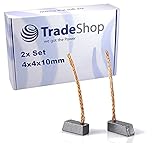 2x Trade-Shop Motorkohlen Kohlebürsten Schleifkohlen 4 x 4 x 10mm 12-24 Volt für verschiedene KFZ-Motoren Rolltor Garagentor Antriebe L