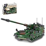 BGOOD Technik Panzer Bausteine Bausatz, 1345 Teile Deutscher Panzer Haubitze PzH-2000 WW2 Militär Panzer Modell für Kinder und Erwachsene, Kompatibel mit Lego T