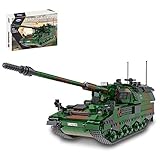 ZCXX Technik Panzer Bausteine, 1345 Teile WW2 Militär Panzerträger Bauset Modellbausatz Klemmbausteine Kompatibel mit Lego T