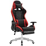 Peakfeng Gamingstuhl mit Fußstütze Große Größe Ergonomische Gamer-Stühle einstellbar Home Rütteln Computer Rennstil Swivel Bürostuhl mit Kopfstütze und Lendenkissen (Color : C)